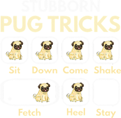 Stubborn Pug Tricks Funny Pug Saying Pug Owner Pug Ornament