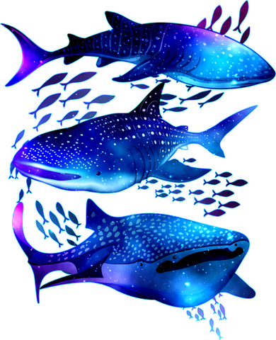 Outer Space Whale Sharks  Kids Hoodie