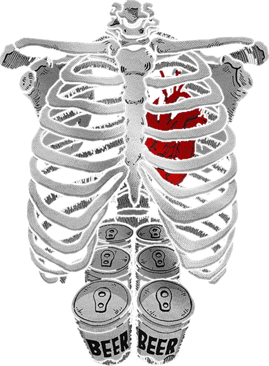 Skeleton Rib Cage Full Of Beer Funny Halloween Costume Mousepad