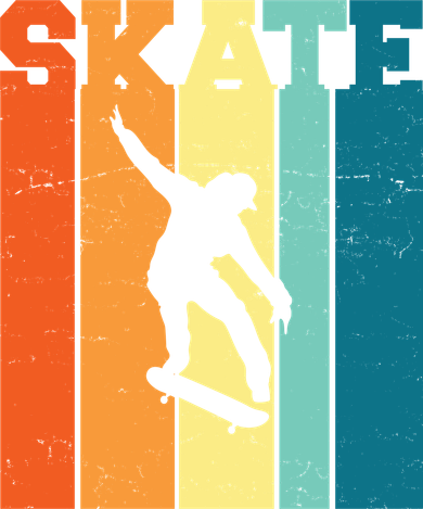 Skate Retro Colorful Sunset Kids Sweatshirt