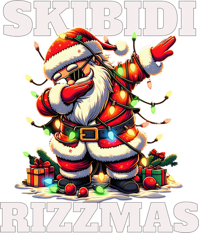 Skibidi Rizzmas Funny Christmas Dab Kids T-Shirt
