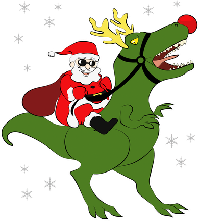 Santa Riding T-Rex Kids Sweatshirt