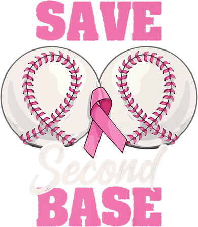 Save Second 2nd Base Funny Baseball Breast Cancer Awareness Premium Women's Sweatshirt