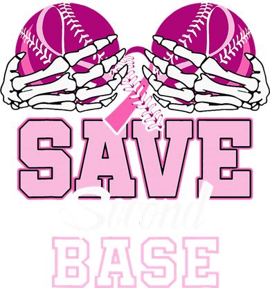 Save Second 2nd Base Baseball Breast Cancer Coaster