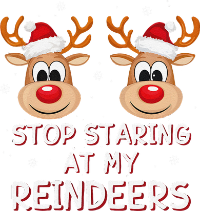 Stop Staring At My Reindeers Dirty Xmas Boob Joke Women's Tank Top