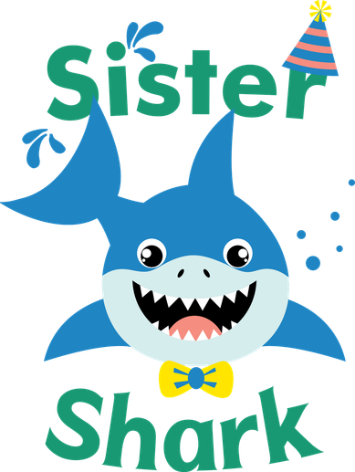 Sister Shark Birthday Party Matching Family Ceramic Ornament