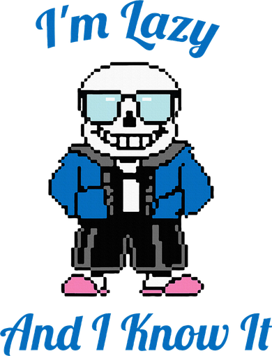 Sans Skeleton Cool Pixel Art IM Lazy And I Know It Kids Hoodie