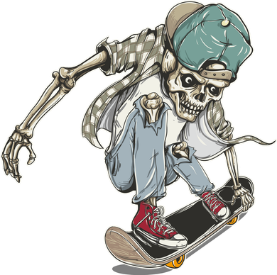 Skater Skeleton Cartoon Mousepad