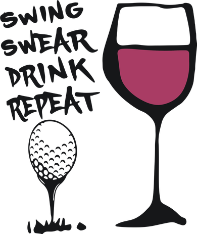 Swing Swear Drink Repeat Golf & Wine Wome Women's Hoodie