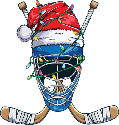 Santa Sports Design For Christmas Hockey Player Polo