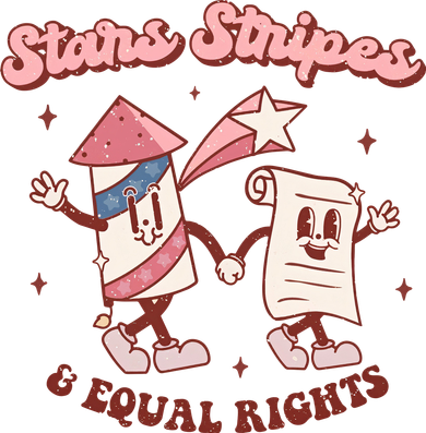 Stars Stripes & Equal Rights 4th Of July Retro Liberal Patriotic Americ Coffee Mug