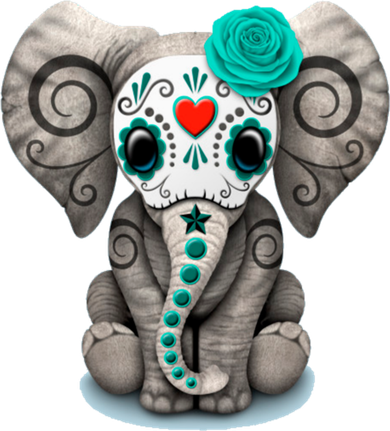 Sugar Skull Elephant Day Of The Dead Halloween Gift Tank Top