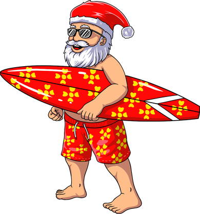 Surfing Santa For Hawaiian Surf Christmas Backpack