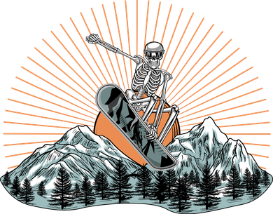 Ski Skull Funny Snowboarding Lover Toddler Hoodie