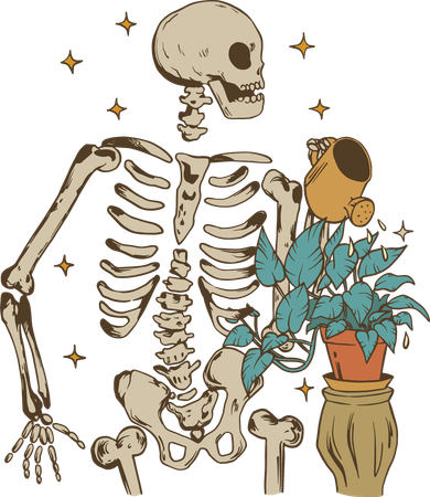 Skeleton Spring Garden Plant Kids Hoodie