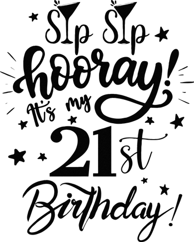 Sip Sip Hooray Its My 21st Birthday Women 21 Years Old Toddler T-Shirt