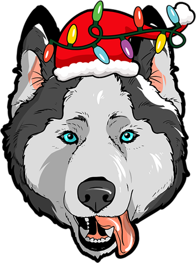 Santa Siberian Husky Light Christmas Gift Santa Hat