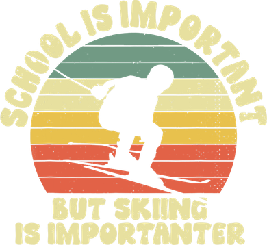 Ski School Is Important But Skiing Is Importanter Gift Ornament