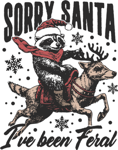 Sorry Santa Ive Been Feral Funny Raccoon Christmas Xmas Holiday Hat