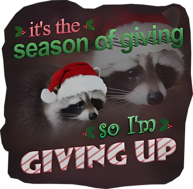 Snazzy Seagull ItS The Season Of Giving So IM Giving Up Christmas Raccoon Toddler Sweatshirt
