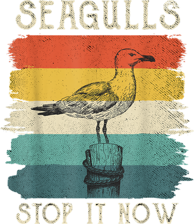 Seagulls Stop It Now Bird Lover 80s Retro Funny Seagull Women's Tank Top
