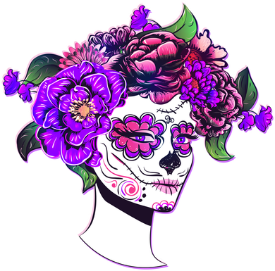 Sugar Skull Flower Girl Kids Sweatshirt