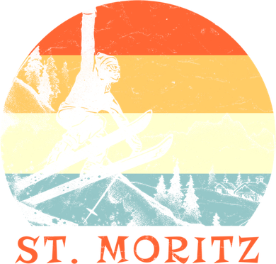 Ski St Moritz Switzerland Vintage Snow Skiing Vacation Gift Mousepad