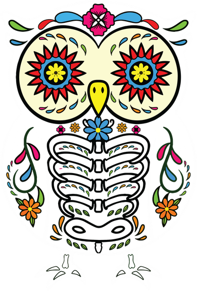 Sugar Skull Owl Dia De Los Muertos Halloween Kids Sweatshirt