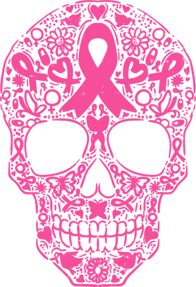 Sugar Skull Pink Ribbon Calavera Breast Cancer Awareness Tank Top