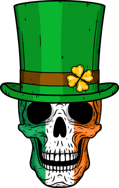 Cool St. Patricks Day Irish Skull Women's Long Sleeve Shirt