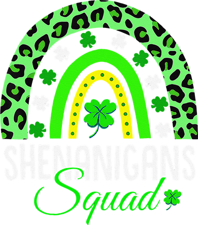 Shenanigans Squad Rainbow Leopard St Patricks Day  Kids T-Shirt
