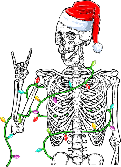 Santa Skeleton Rock Hand Christmas X-Mas Rocker Musician Women's T-Shirt