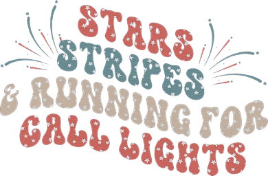 Stars Stripes Running For Call Lights CNA Nurse 4th of July Apron