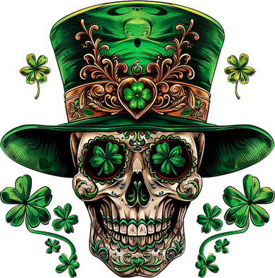 Sugar Skull St Patrick Day Of The Dead Beanie