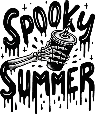Summerween Spooky Summer Skeleton With Iced Coffee Kids Sweatshirt