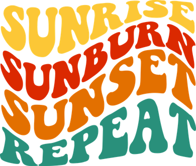 Sunrise Sunburn Sunset Repeat Retro Summer Kids T-Shirt