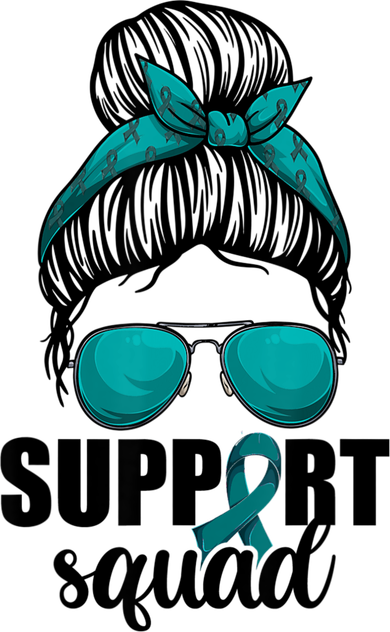 Support Squad Shirts Ovarian Cancer Messy Bun Toddler Hoodie