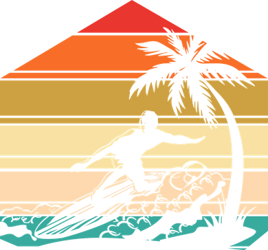 Surfer Summer Tropical Sunset Baby Bodysuit