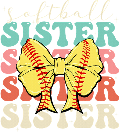 Softball Sister Vintage Sport Lover Sister Bucket Hat