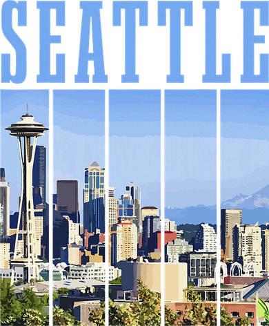 Seattle Skyline Washington Vintage Pride Kids Hoodie