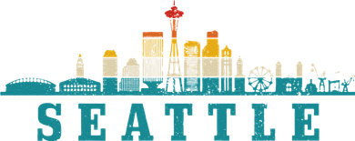 Seattle Skyline Washington Vintage Pride Retro Kids Hoodie