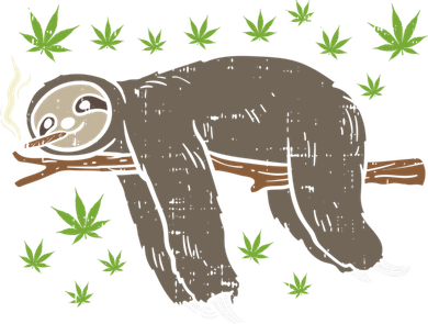 Sloth Smoking Weed Cannabis 420 Thc Marijuana Stoner Gift T-Shirt