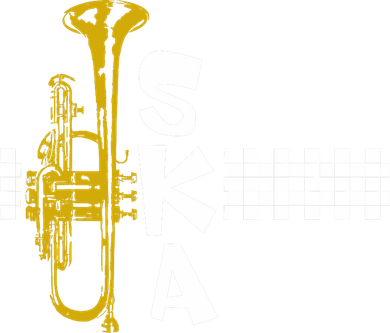 Ska Trumpet And Squares Women's V-Neck T-Shirt