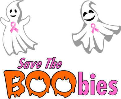 Save The Boobies Halloween Ghost Button