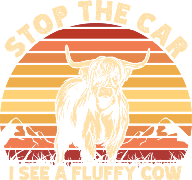 Stop The Car I See A Fluffy Cow Highland Cow Breeder Gift Kids Hoodie