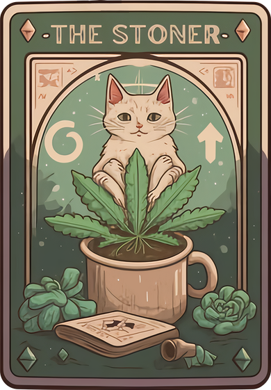 Stoner Tarot Card Cat Lover Funny Cat Women's Sweatshirt