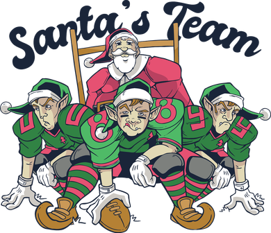 Santas Team Christmas Football Elf Team Baby Bodysuit