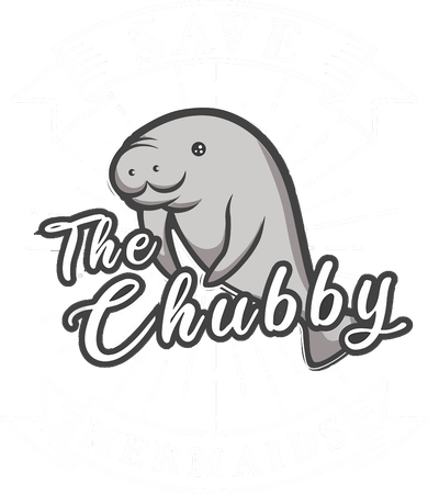 Save The Chubby Manatee Funny Sea Cow Gift Mermaid Kids Long Sleeve Shirt