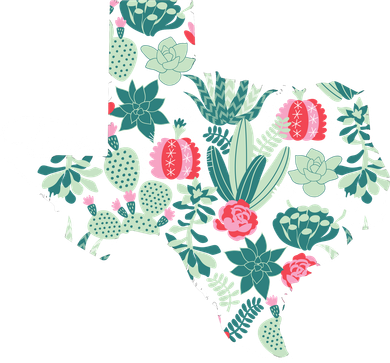 Cute Texas Cactus And Flowers Long Sleeve Shirt