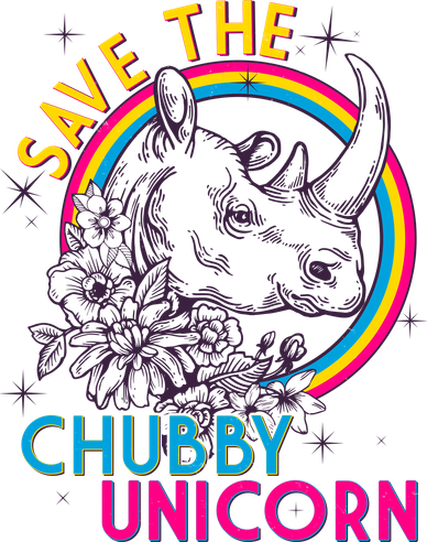 Retro Save the Chubby Unicorn Rhino Kids Sweatshirt